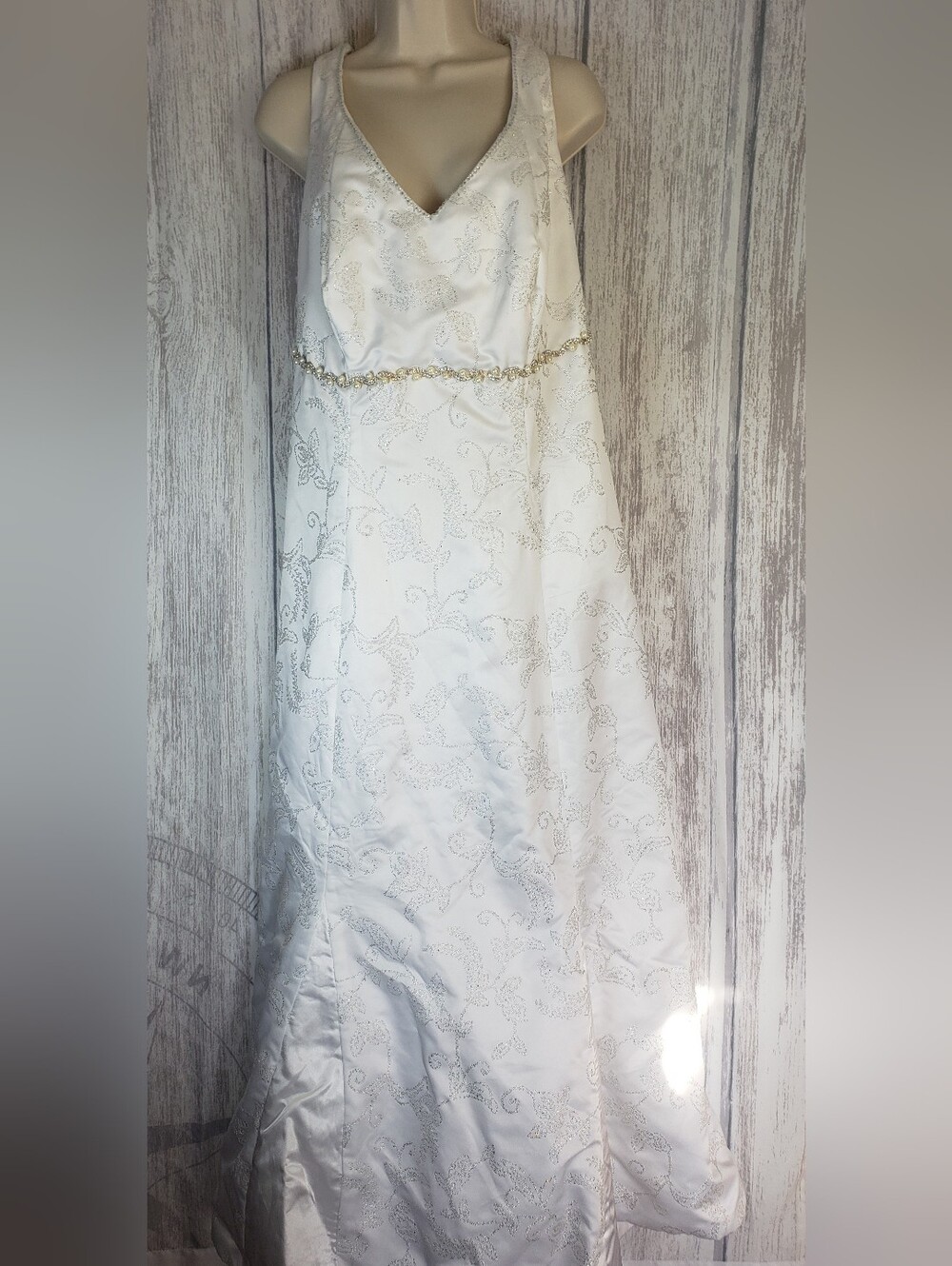 Custom Made Bridal Dress Layered Tulle Instricate Beading Pearls, Size XL